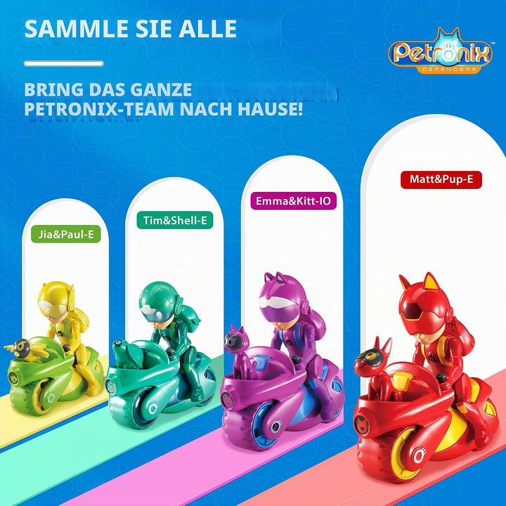 AlphaToys Petronix Defenders EU820010 - Matt Actionfigur &amp; Pet Pup-E, ca. 8 cm grosse Spielfigur mit