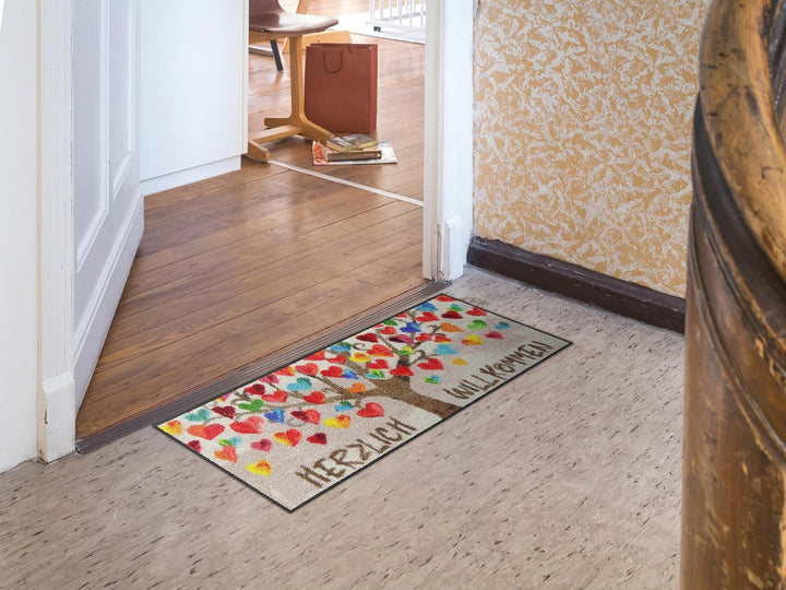 Salonloewe Minimatte Herzbaum 030x075 cm Fussabtreter Sauberlaufmatte draussen Fussmatte Indoor Schm