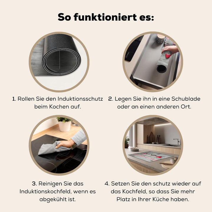 KitchenYeah© Herdabdeckplatte Einteilig Ceranfeld Abdeckplatte für | 71x52 cm - Induktionsschutz Cer