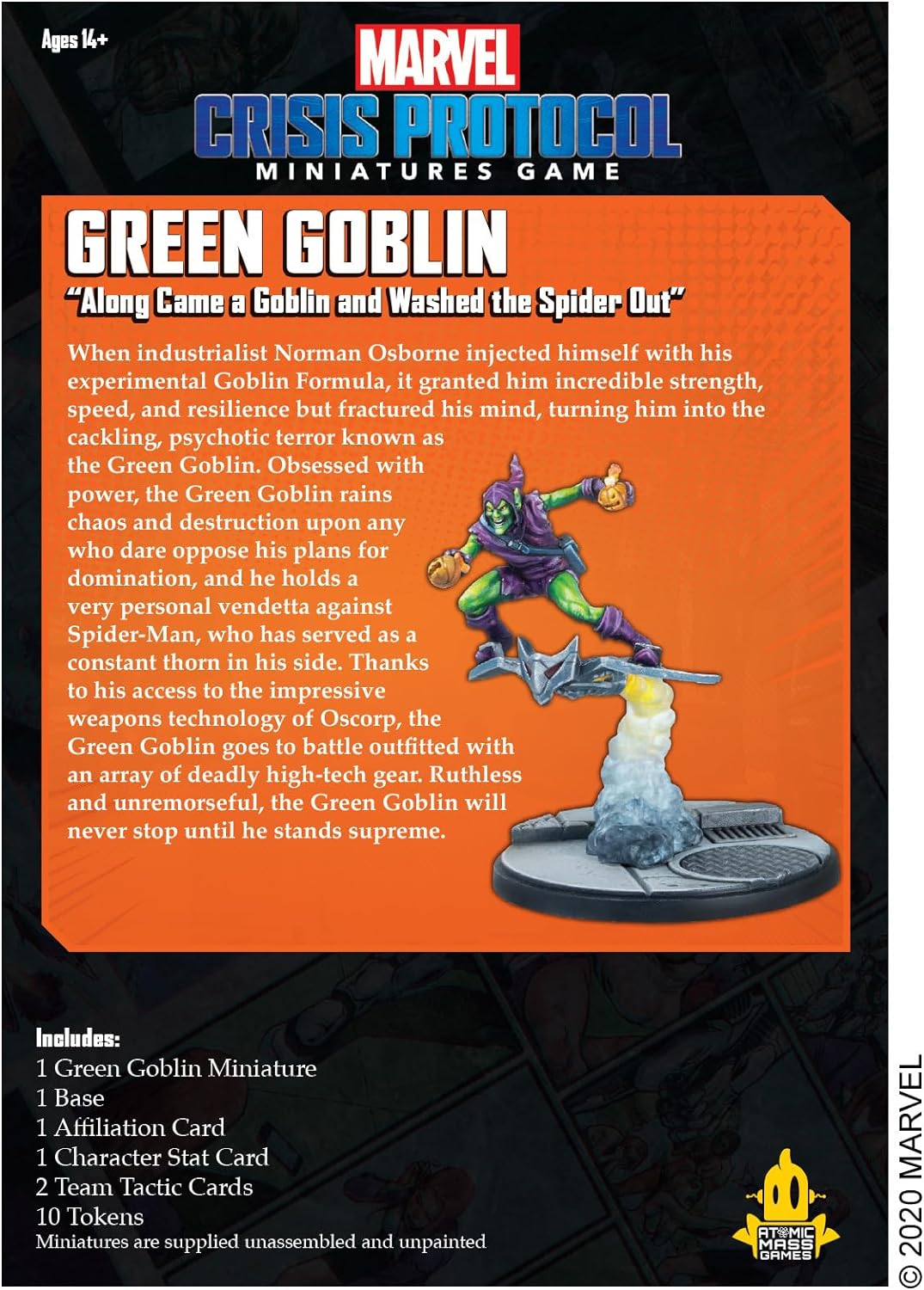 Atomic Mass Games , Marvel Crisis Protocol: Character Pack: Green Goblin, Miniatures Game, Ages 10+,