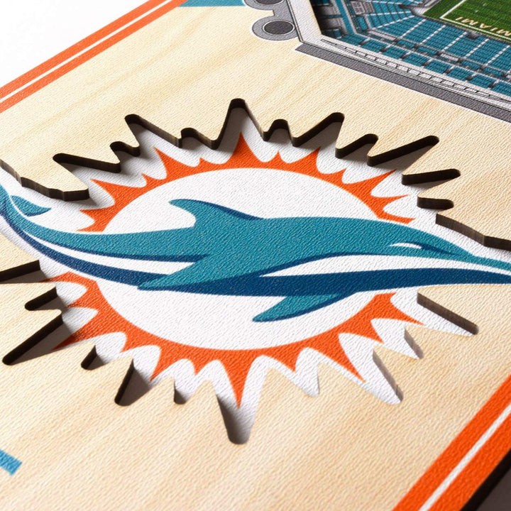 YouTheFan NFL 3D Stadion Banner, 15,2 x 48,3 cm Miami Dolphins, Miami Dolphins