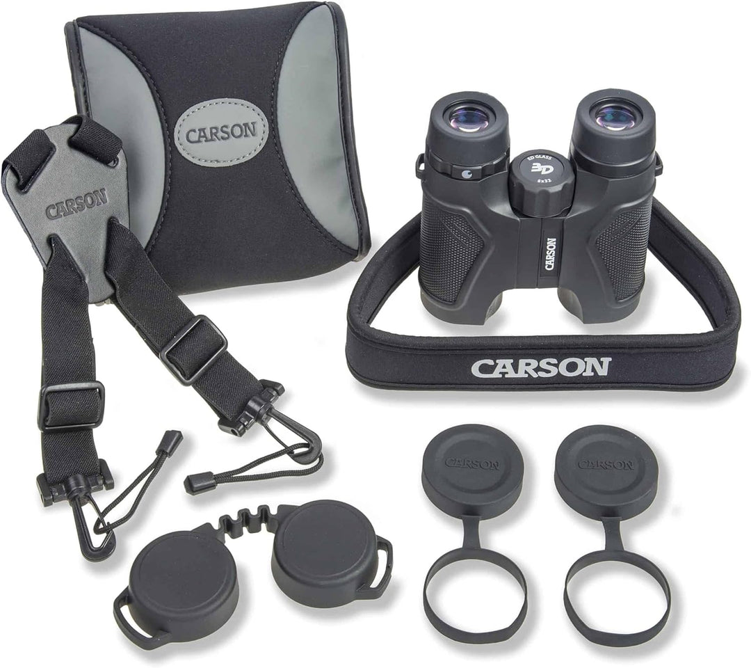 Carson Full-Size Fernglas, 8x32mm, hochwertige ED-Glas Linsen, wasserdicht und beschlagfrei (TD-832E