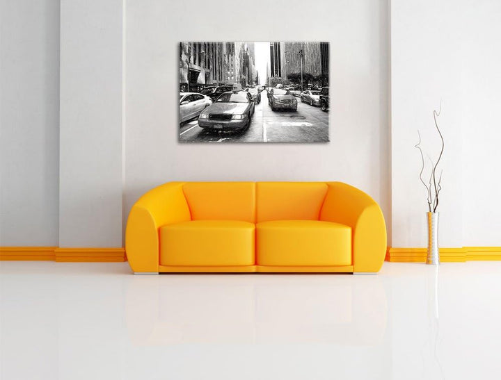 Pixxprint Cityverkehr New York als Leinwandbild/Grösse: 100x70 cm/Wandbild/Kunstdruck/fertig bespann