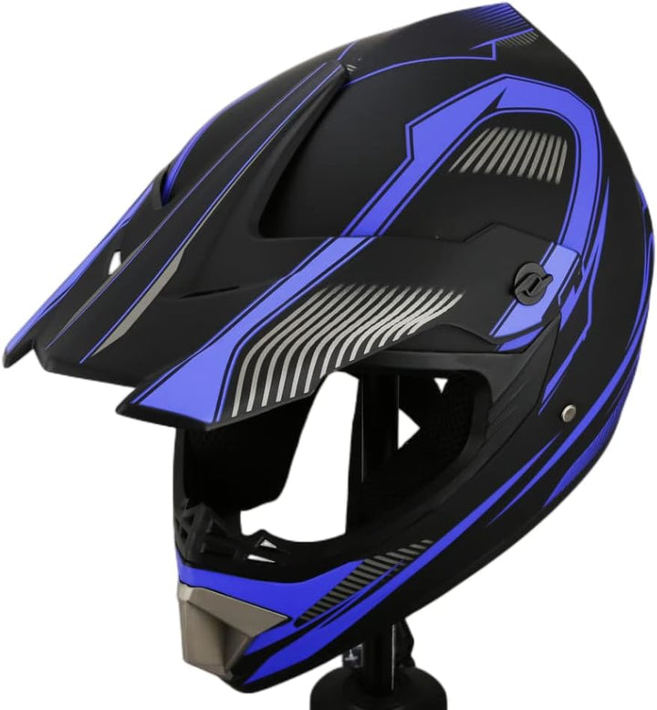 Motocross Helm Motorradhelm Downhill Fullface Dirtb Bike Helm mit Handschuhen Brille Maske für Unise