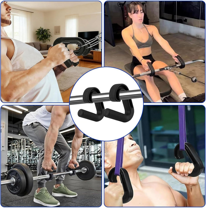 Double D Fitness Griffe, 2 Stück 90-Grad-Haken Klimmzug Griffe, Griffe für Fitnessbänder, Pull Up Gr