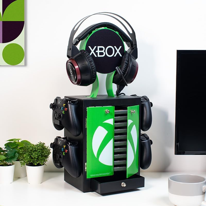 Numskull Offizieller Aufbewahrungsschrank für Xbox Series X Spiele, Kopfhörerständer und Controller-