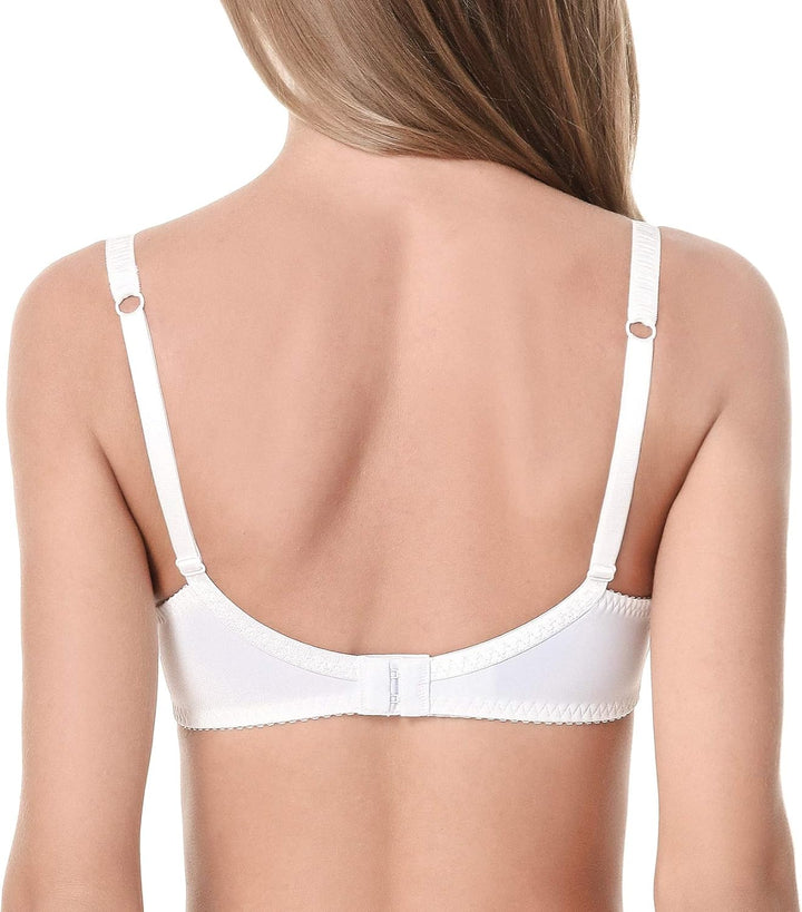 Wingslove Damen BH aus floraler Spitze Lace BH Bügel BH Ungepolstert Soft Cup Vollschalen 70C Weiss,
