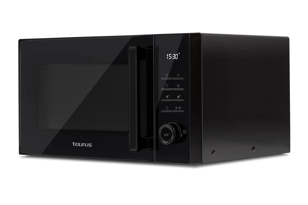 Taurus Laurent 25 Schwarz Digitale Mikrowelle, 25 L, 900 W, Grill 1000 W, 10 Stufen, Auftaufunktion,