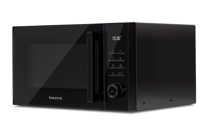 Taurus Laurent 25 Schwarz Digitale Mikrowelle, 25 L, 900 W, Grill 1000 W, 10 Stufen, Auftaufunktion,