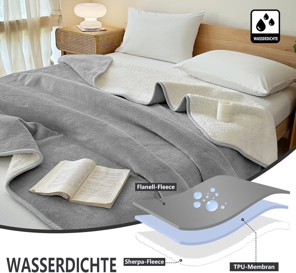 NSNLGSGC wasserdichte Decke 229x218cm, Liebesdecke für Paare, Verliebte, Erwachsene und Kinder, wass