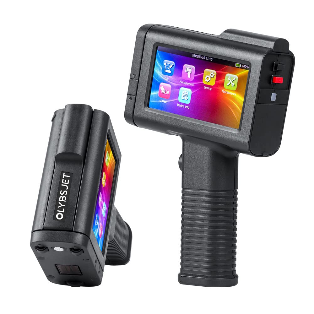 OLYBSJET Tragbarer Handdrucker, Hand Tintenstrahldrucker (BT-HH6105B2) mit 4,3 Zoll HD Touchscreen,H