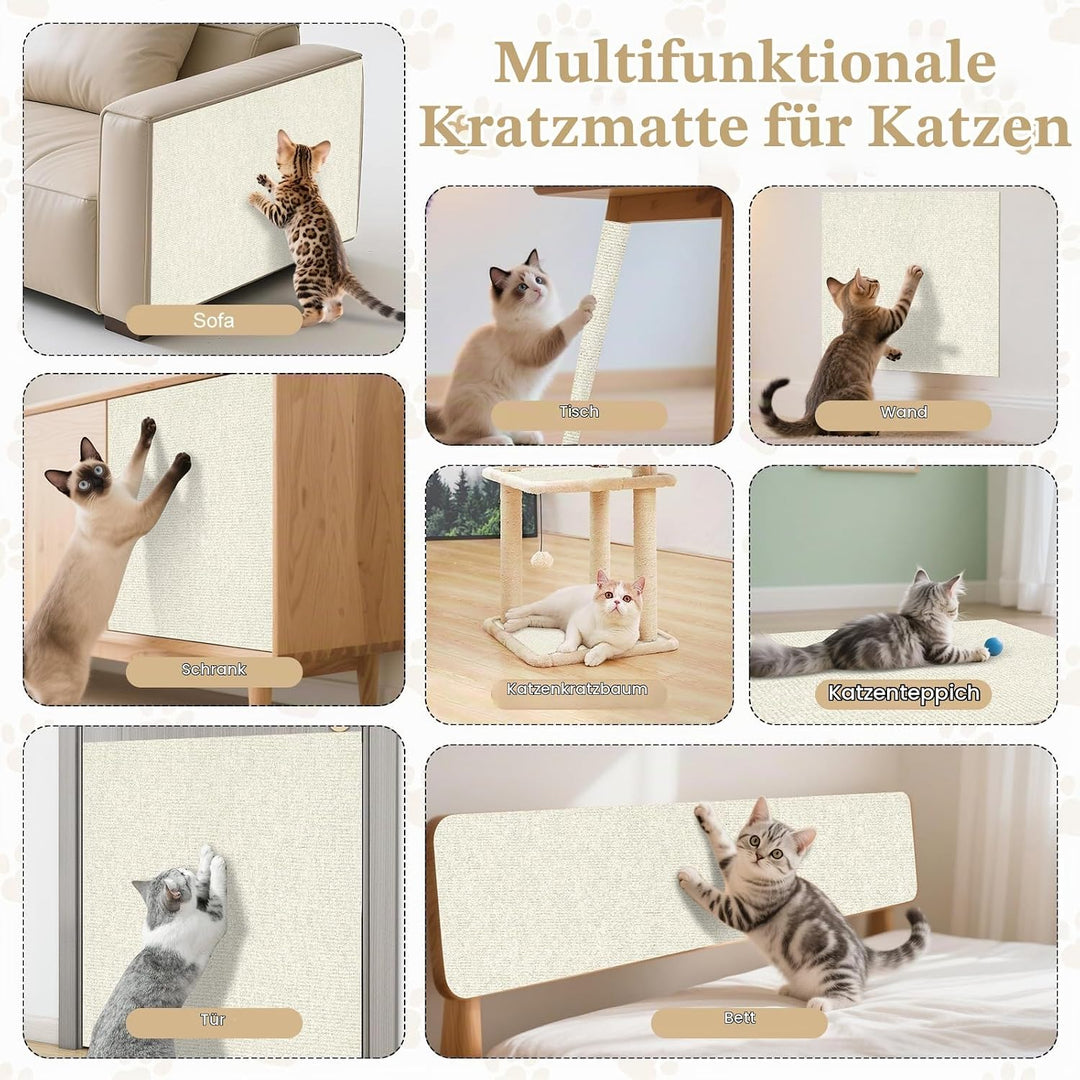 2 Stück Selbstklebende Kratzschutzmatte, 200x40cm kratzschutz Sofa Katze - Trimmbarer Schutz gegen K
