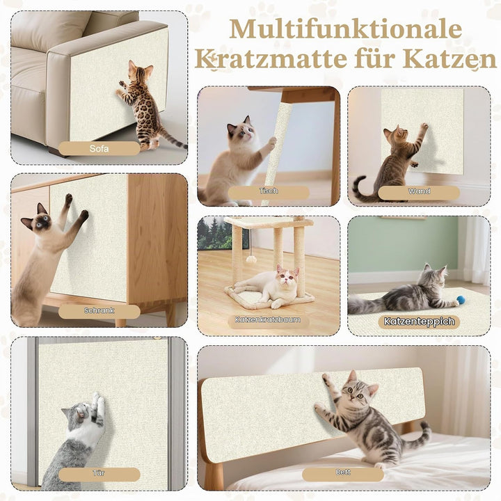 2 Stück Selbstklebende Kratzschutzmatte, 200x40cm kratzschutz Sofa Katze - Trimmbarer Schutz gegen K