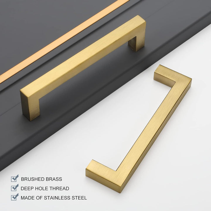 goldenwarm 15 Stück Möbelgriffe 160mm Möbelgriffe Edelstahl Goldene Griffe LSJ12GD160 Antike Schrank