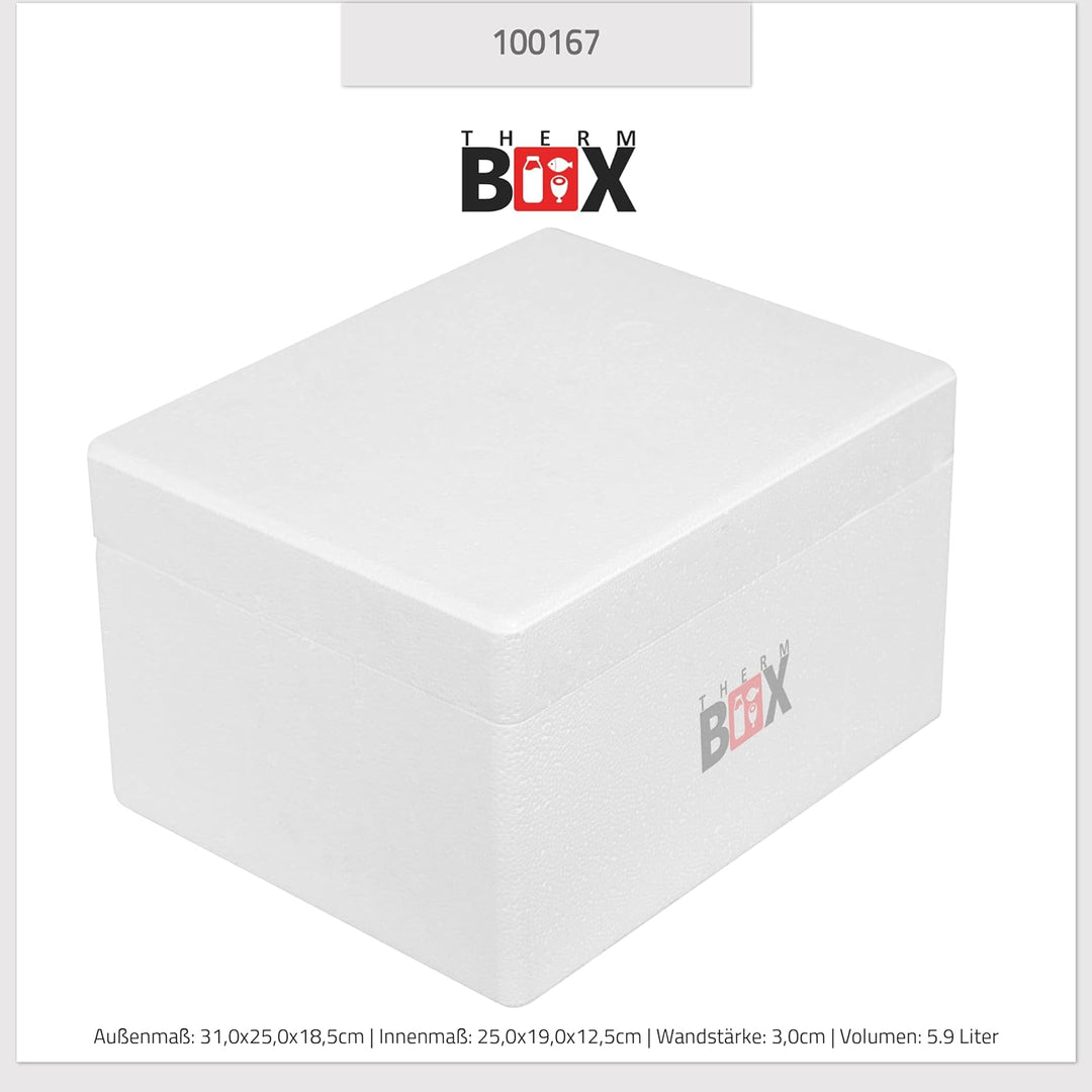 THERM BOX Styroporbox Verschiedene Grössen Volumen 1L bis 19L Isolierbox Thermobox Kühlbox Warmhalte