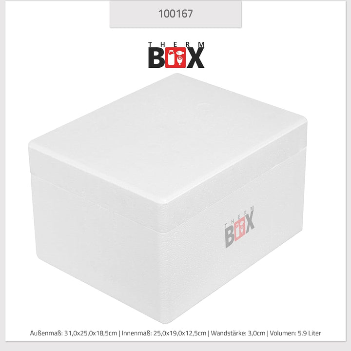 THERM BOX Styroporbox Verschiedene Grössen Volumen 1L bis 19L Isolierbox Thermobox Kühlbox Warmhalte