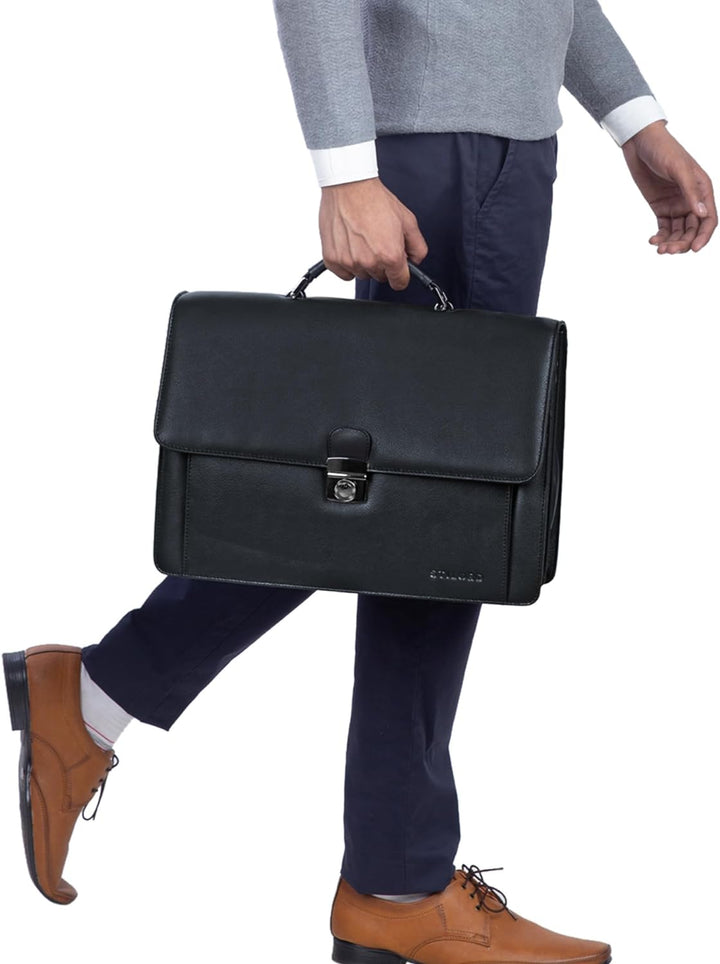 STILORD 'Angelo' Vintage Aktentasche Echtleder mit 15.6 Zoll Laptop-Fach Grosse Businesstasche mit Z