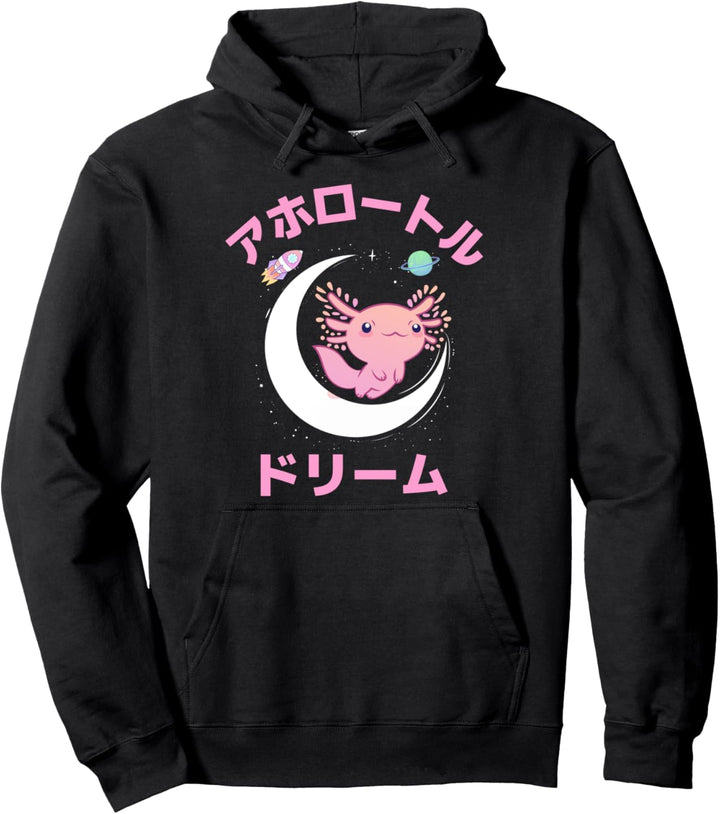 Axolotl Anime Japan Kawaii Pastel Goth Ästhetik Nu Goth Pullover Hoodie