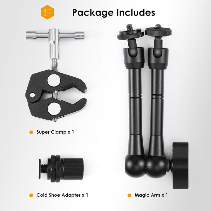 TARION Magic Arm Kamera Halterung: Kamera Klemmstativ mit Super Klammer, Flexibel Gelenkarmstativ Ka