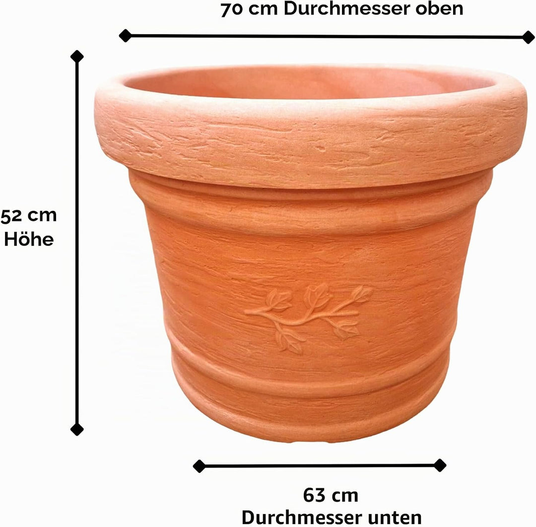 Terrastone Kunststoff Pflanzkübel - 70x70x52,50cm Blumenkübel wetterfest - Übertopf Pflanzgefäss mit
