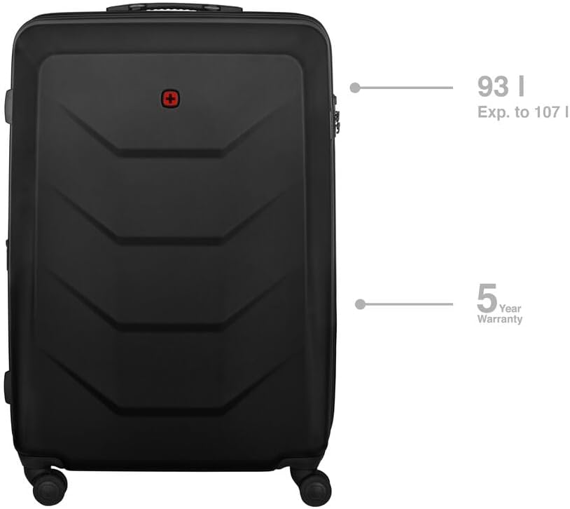 WENGER Prymo Large Schalenkoffer mit 4 Rollen, Trolley, Gross, 93 (107) l, Hartschale, Sicherheitssc