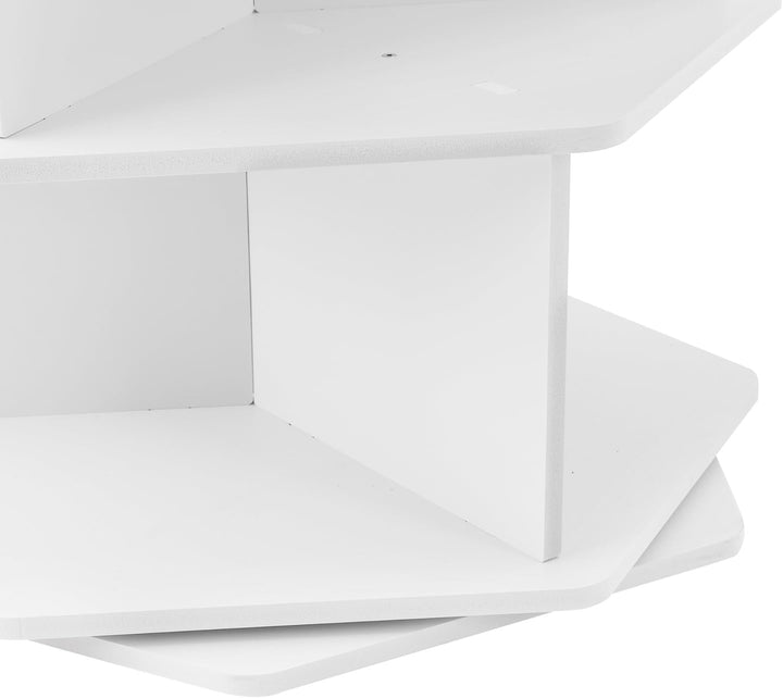 7 Stufen Rotierendes Schuhregal Weiss PVC 360 Grad Drehbar Höhe 165.5cm 30x30cm Grundfläche 21 Fäche