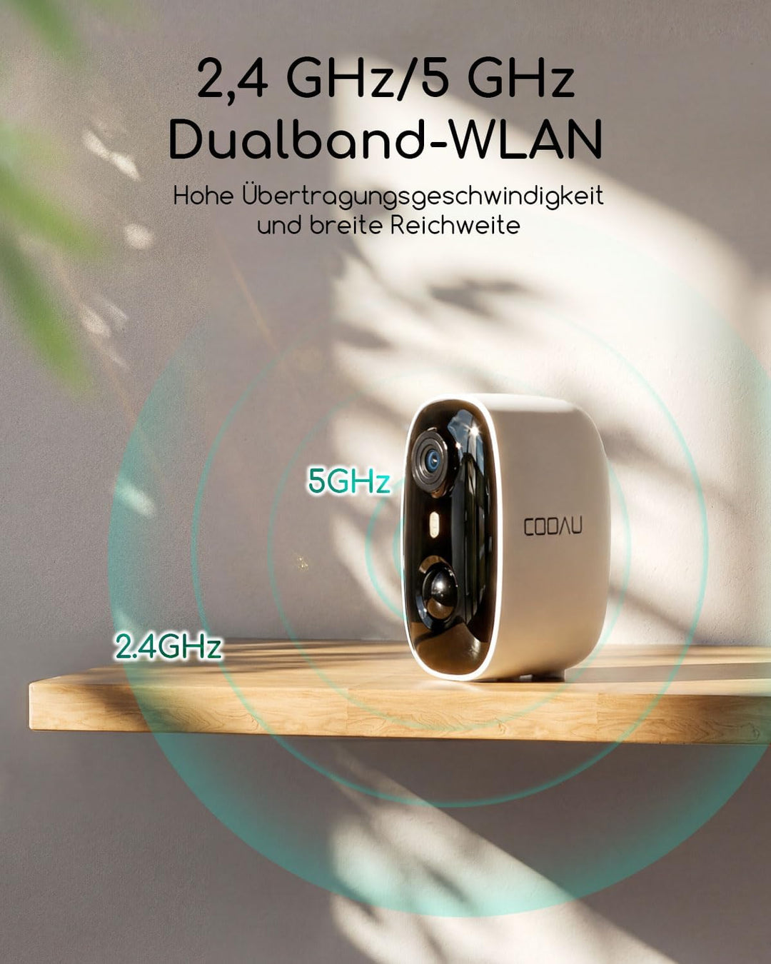 COOAU 4MP Überwachungskamera Aussen Solar Set, 2.5K Kabellose WLAN Akku Kamera Überwachung mit 64G L