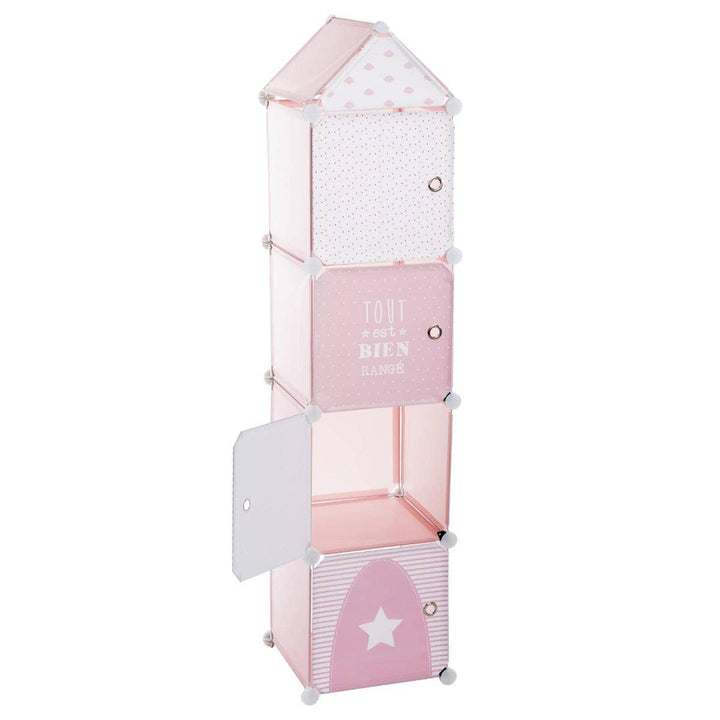 Kinder Aufbewahrungsboxen Colonne - rosa 34 × 139 cm - Rosa - Atmosphera créateur d'intérieur, Rosa