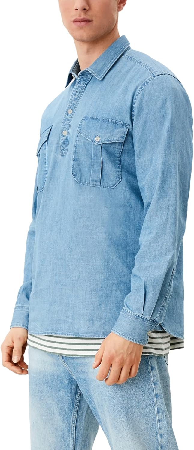 s.Oliver Men's 130.10.202.11.120.2109898 Shirt, blau, L
