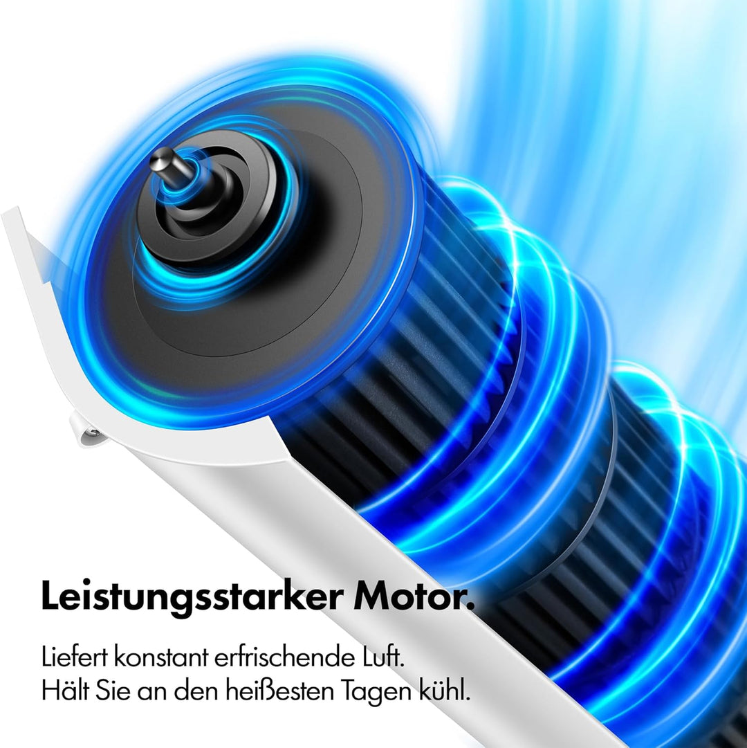 VonHaus Turmventilator 80 cm Weiss, 70° Oszillierender Standventilator mit 2-H Timer, 3 Geschwindigk