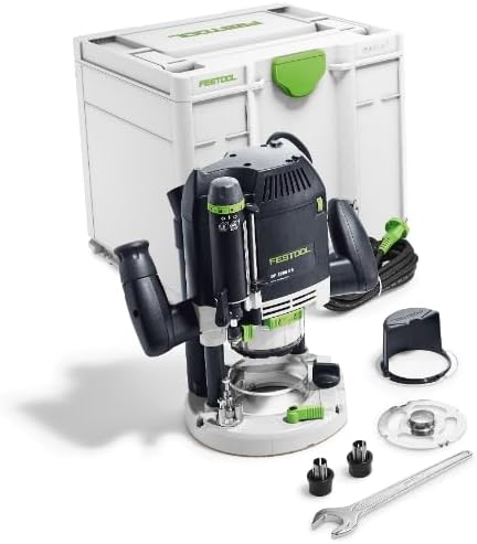 Festool Oberfräse OF 2200 EB-Plus (mit Spannzange, Spannzange, Kopierring, Spanfänger, Gabelschlüsse