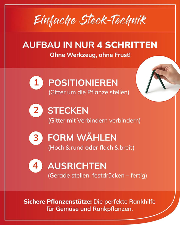 bellissa – Rankgitter-Verbinder Andybell 45° 6er-Set 11x1x11cm – Plastikfreie Verbindungsstücke für