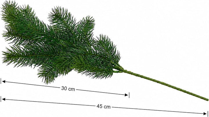 Annastore 6 x Künstliche Tannenzweige, Top-Qualität wie echt für den Innenbereich, L ca. 38 cm / 9 T