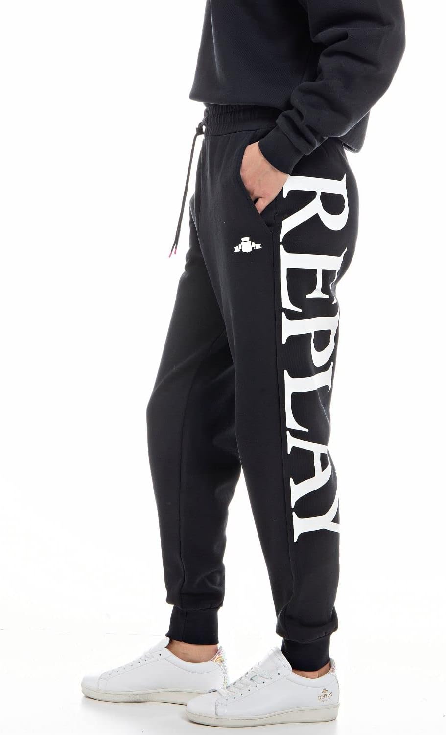 Replay Damen Jogginghose mit Tunnelzug, Black 098