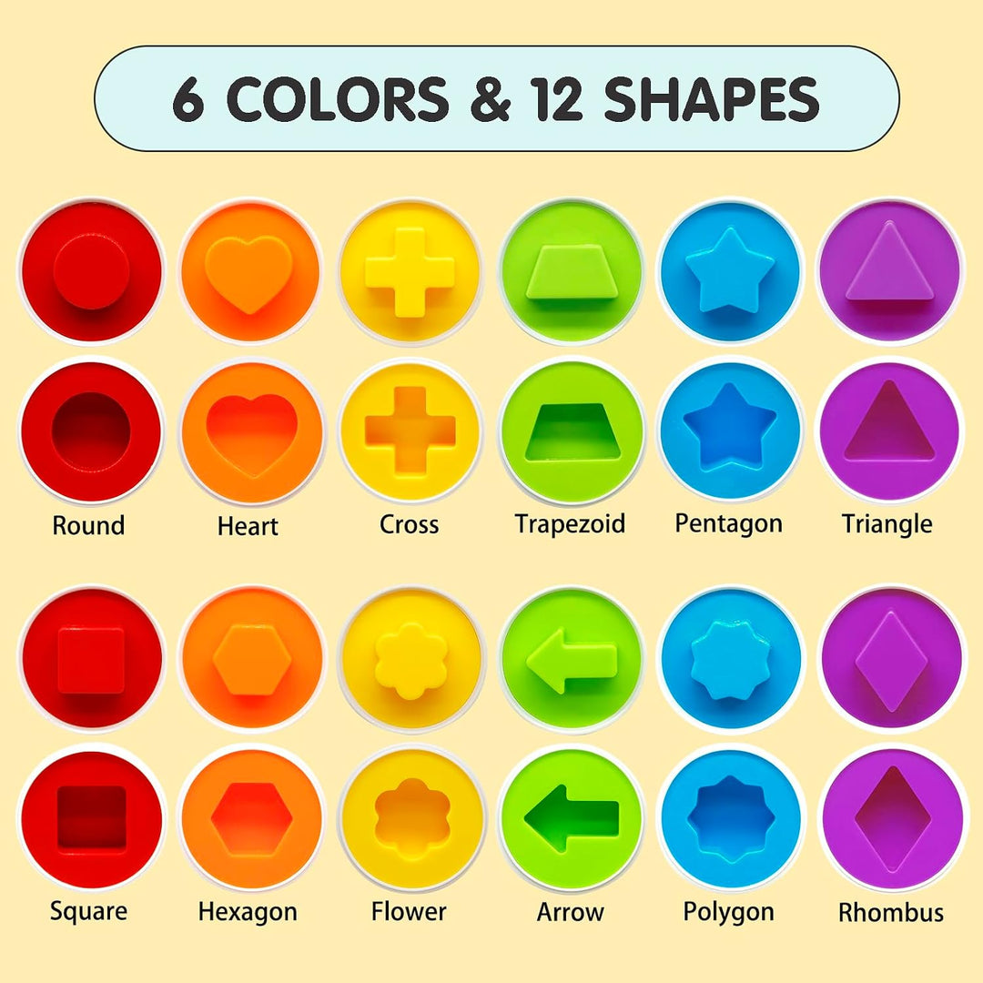 Montessori Spielzeug Passende Eier Farbe &amp; Form Erkennung Sorter Skills Spielzeug für Kleinkinder, 1