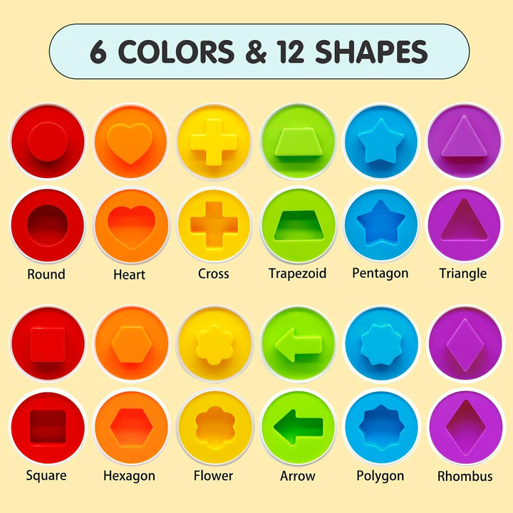 Montessori Spielzeug Passende Eier Farbe &amp; Form Erkennung Sorter Skills Spielzeug für Kleinkinder, 1