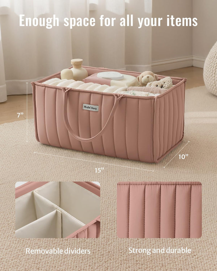 Blissful Diary Baby-Windel-Caddy Organizer, Babyparty-Korb für Mädchen und Jungen, Geschenk für Neug