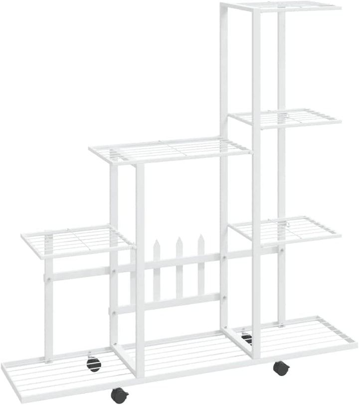 vidaXL Blumenständer auf Rollen Blumentreppe Pflanzenständer Blumenregal Pflanzentreppe Pflanzregal