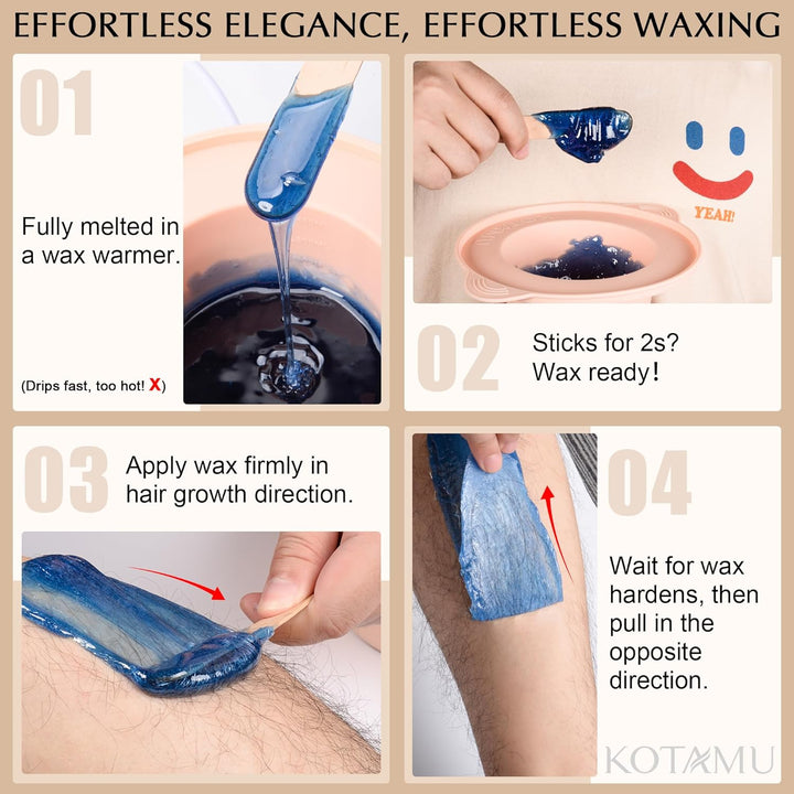 KOTAMU Waxing Set Professionelles, Digitaler Wachswärmer zur Heisswachs Haarentfernung, 600g Waxing