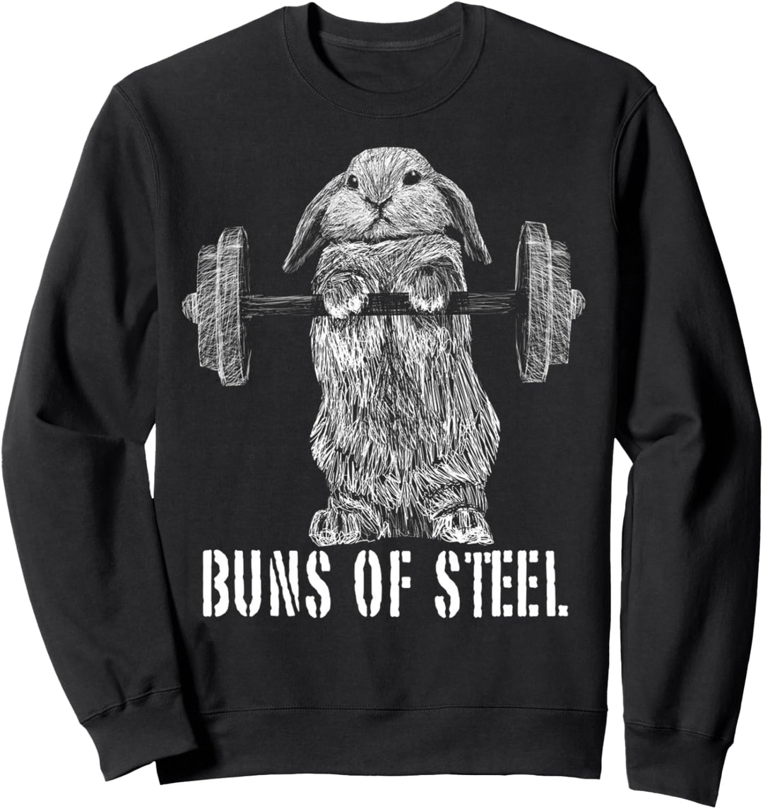 Funny Workout Buns Of Steel Bunny Rabbit Gym Squat Gift Sweatshirt