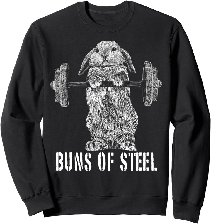 Funny Workout Buns Of Steel Bunny Rabbit Gym Squat Gift Sweatshirt