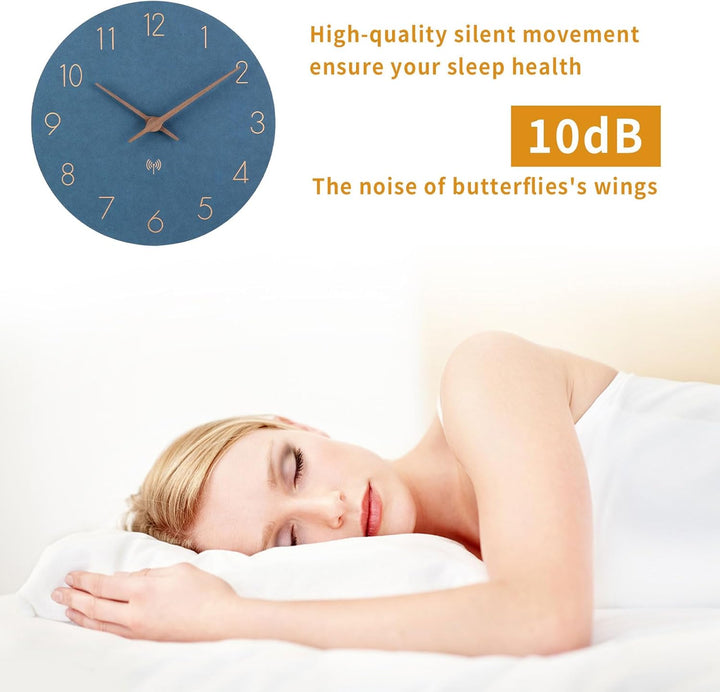 Funkuhr Wanduhr MDF Holz Wanduhr Ohne TickgeräUsche Lautlos 30cm Quarz Batterie Gross Einfach zu Les