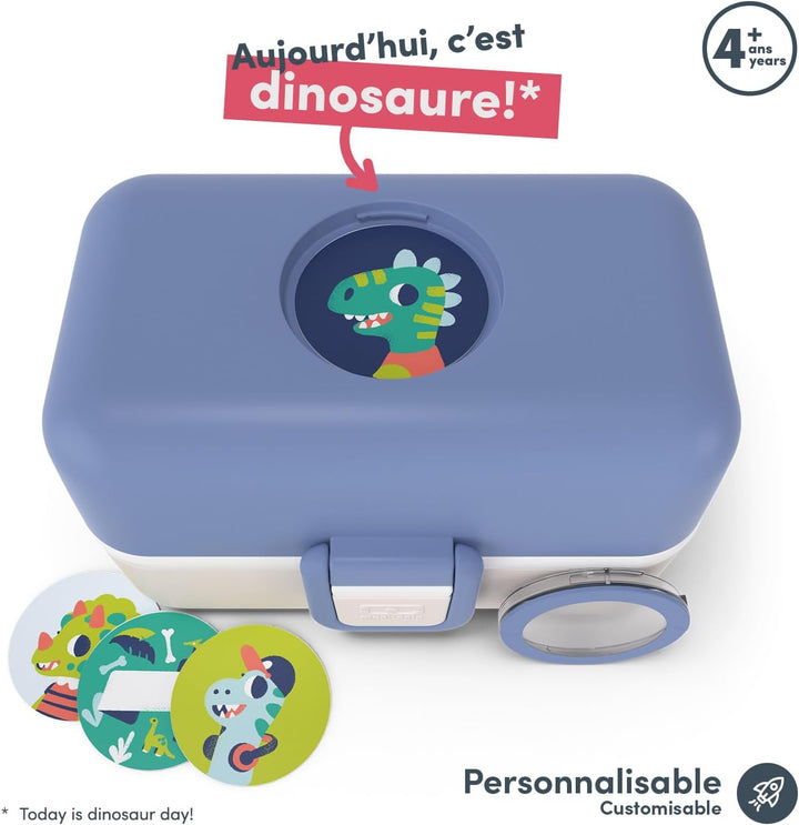 monbento - Lunchbox Kinder Tresor blau/cream - Brotdose Kinder mit 3 Fächern - Ideal für Mittagessen