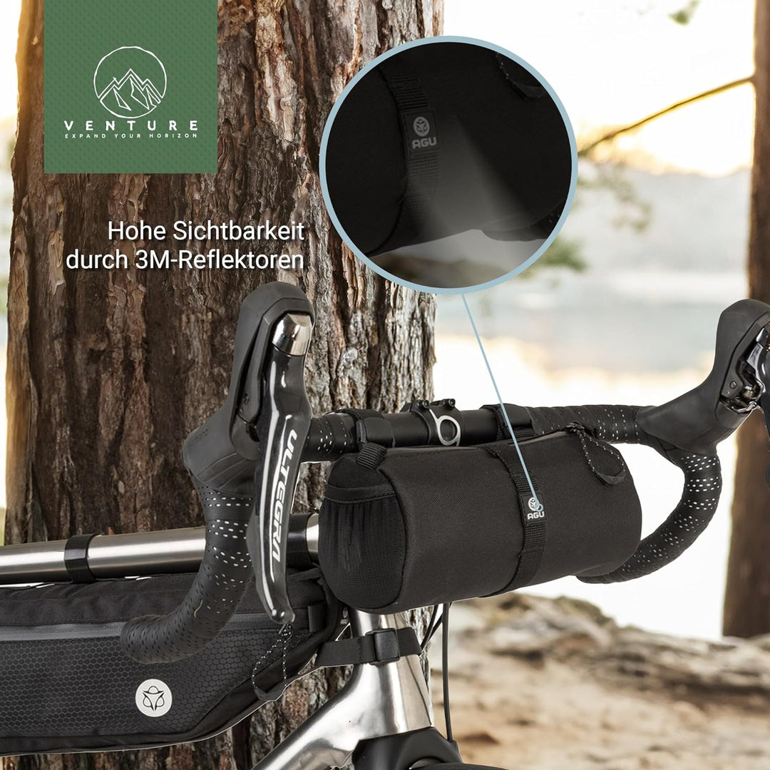 AGU Lenkertasche Roll Bag, 1,5L Fahrradtasche Lenker Vorne für Bikepacking, Wasserabweisend, Reflekt