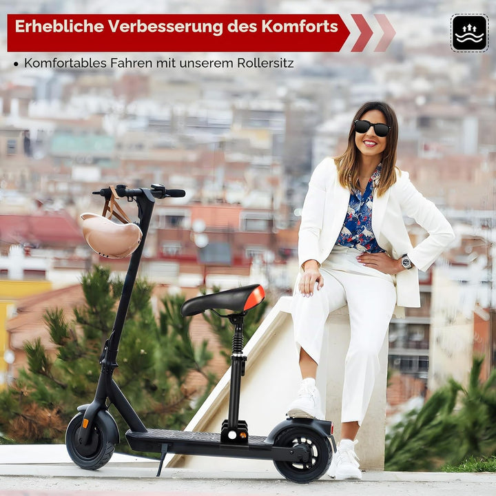 Elektroroller Sitz PU Scooter Sitz, Zubehör für E-Scooter Elektro Fahrrad, Höhenverstellbar 45-65cm,