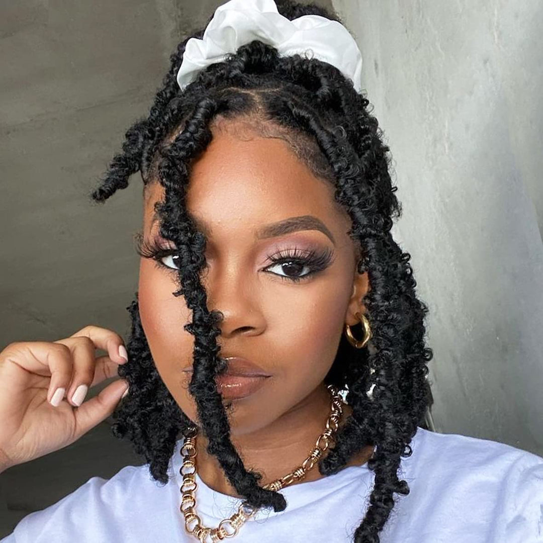 Leeven 12 Zoll Butterfly Faux Hair 6 Packs Pre Looped Distressed Locs Crochet Braids Hair Extensions