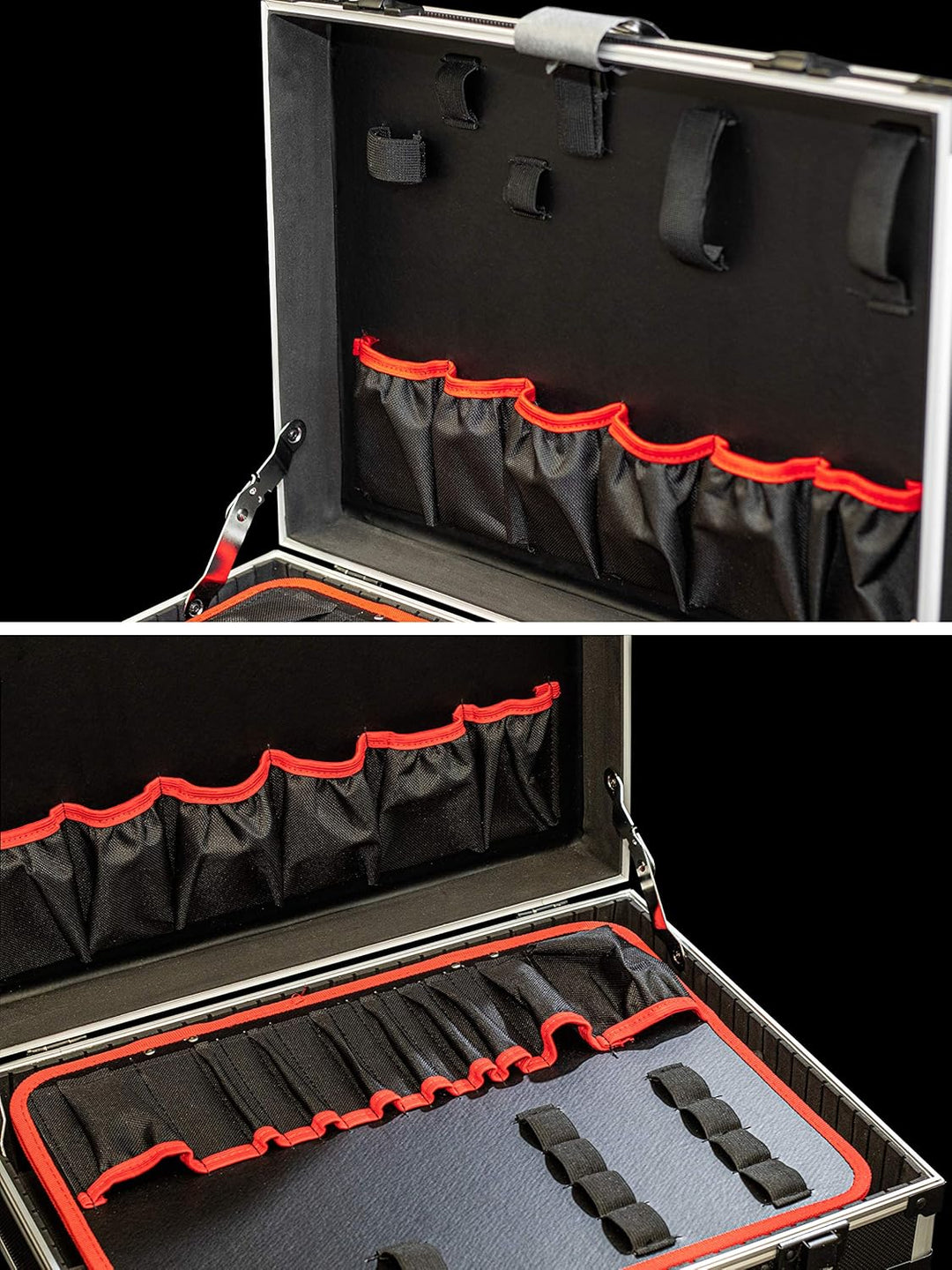 Meister Werkzeugkoffer leer - 460 x 320 x 140 mm - Individuelle Fachaufteilung - 15 Werkzeugtaschen