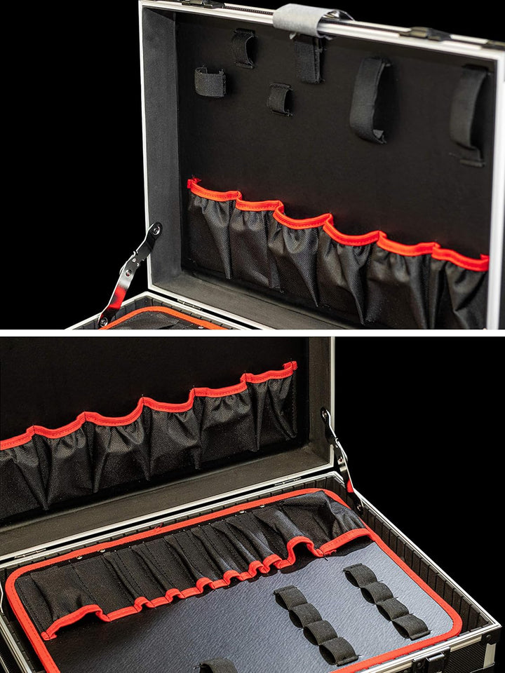 Meister Werkzeugkoffer leer - 460 x 320 x 140 mm - Individuelle Fachaufteilung - 15 Werkzeugtaschen