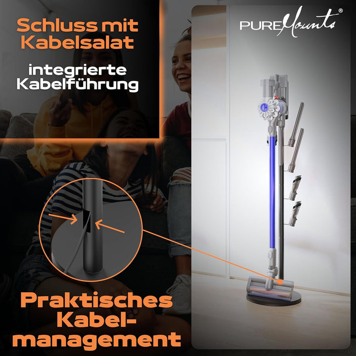 PureMounts Staubsauger Ständer Halterung universal kompatibel mit Dyson, Philips, Samsung, Bosch, Mi