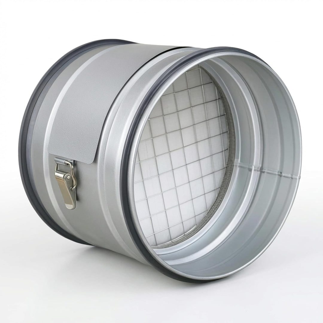 Easy Act Grobstaubfilter rund Ø 100 mm für Zuluft, Rohrfilter aus verzinktem Stahl zur Grobpartikel-